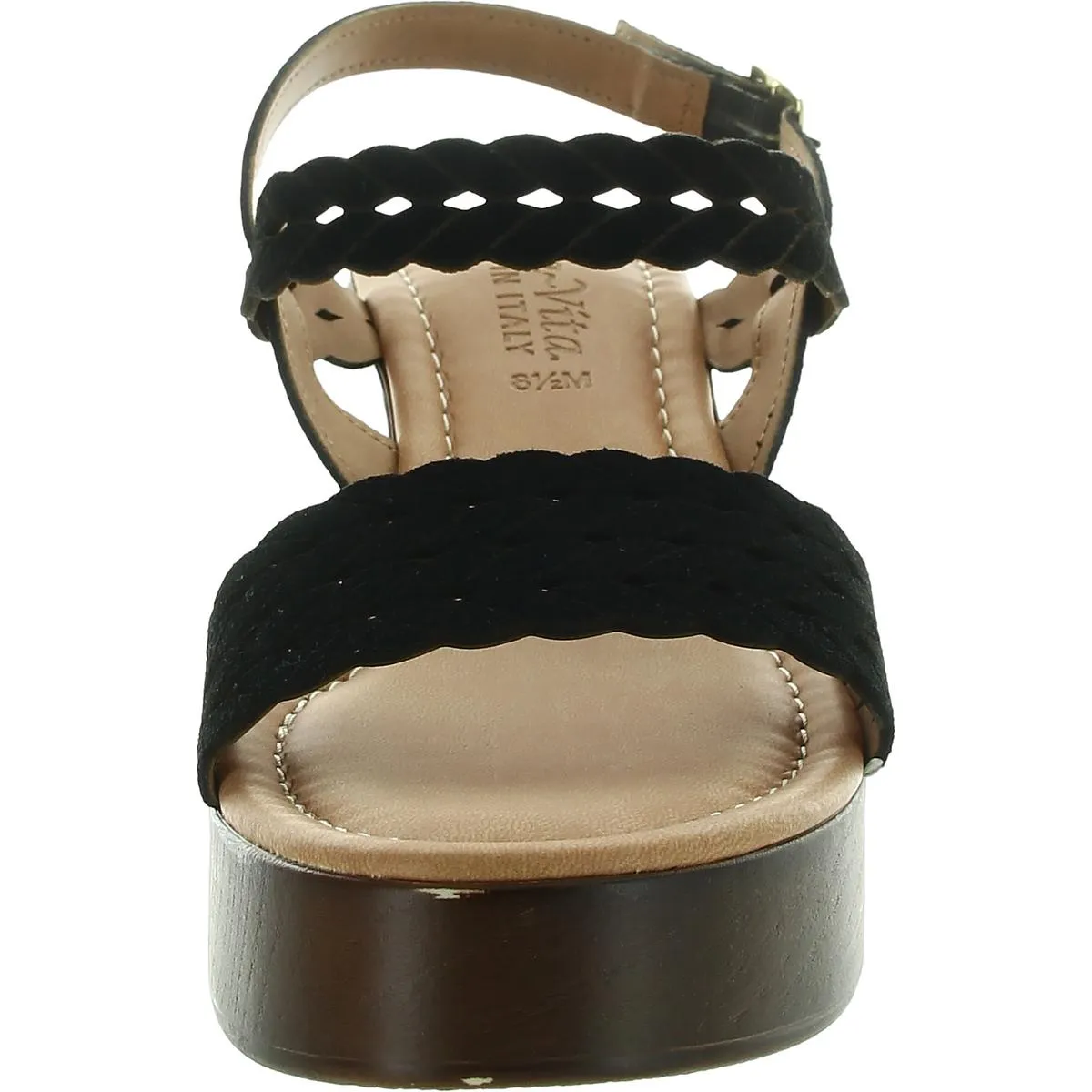 Jud-Italy Womens Cut-Out Suede Slingback Sandals