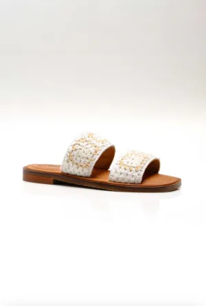 Juliet Crochet Sandals In Ivory