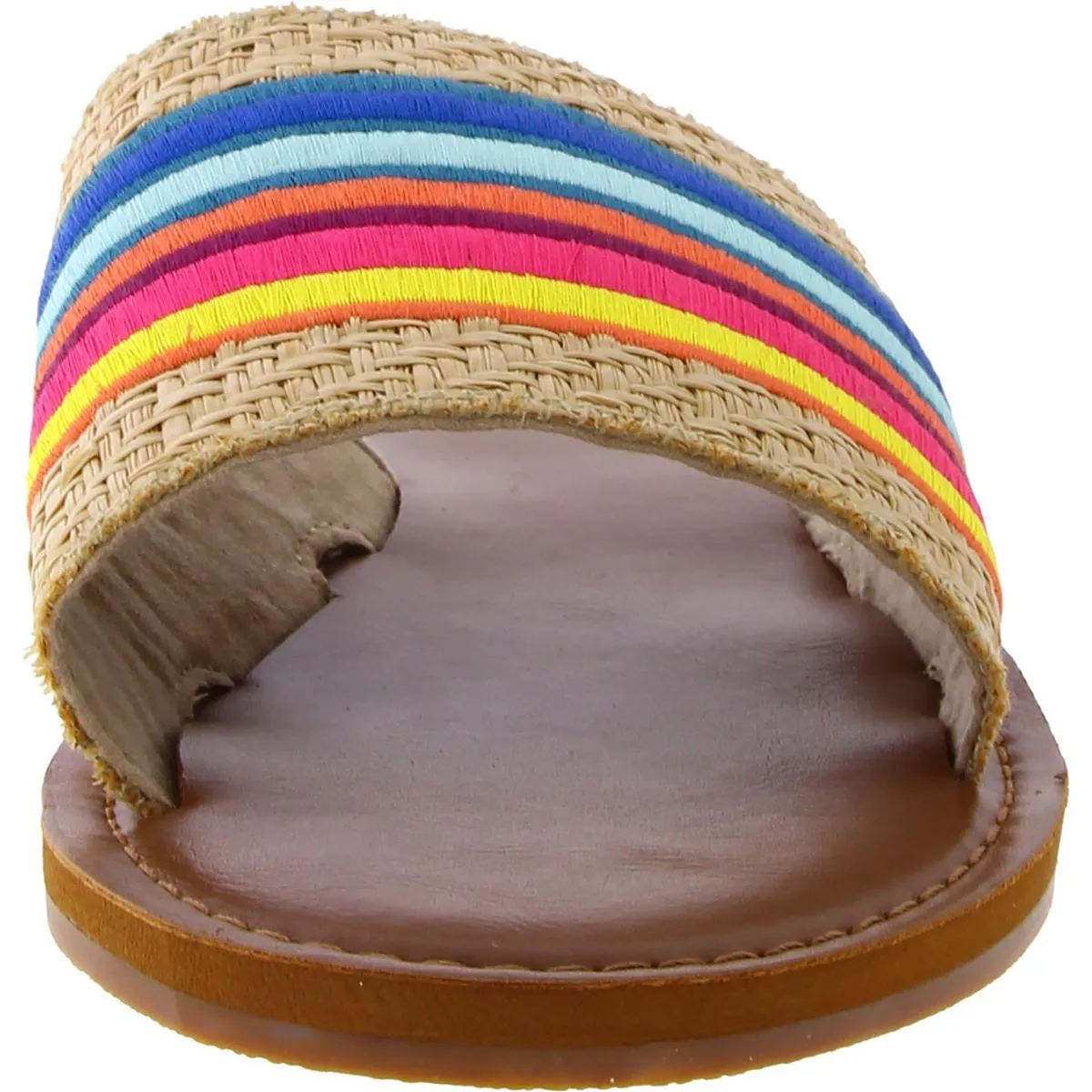 Kaia Slim Womens Woven Slip-On Slide Sandals