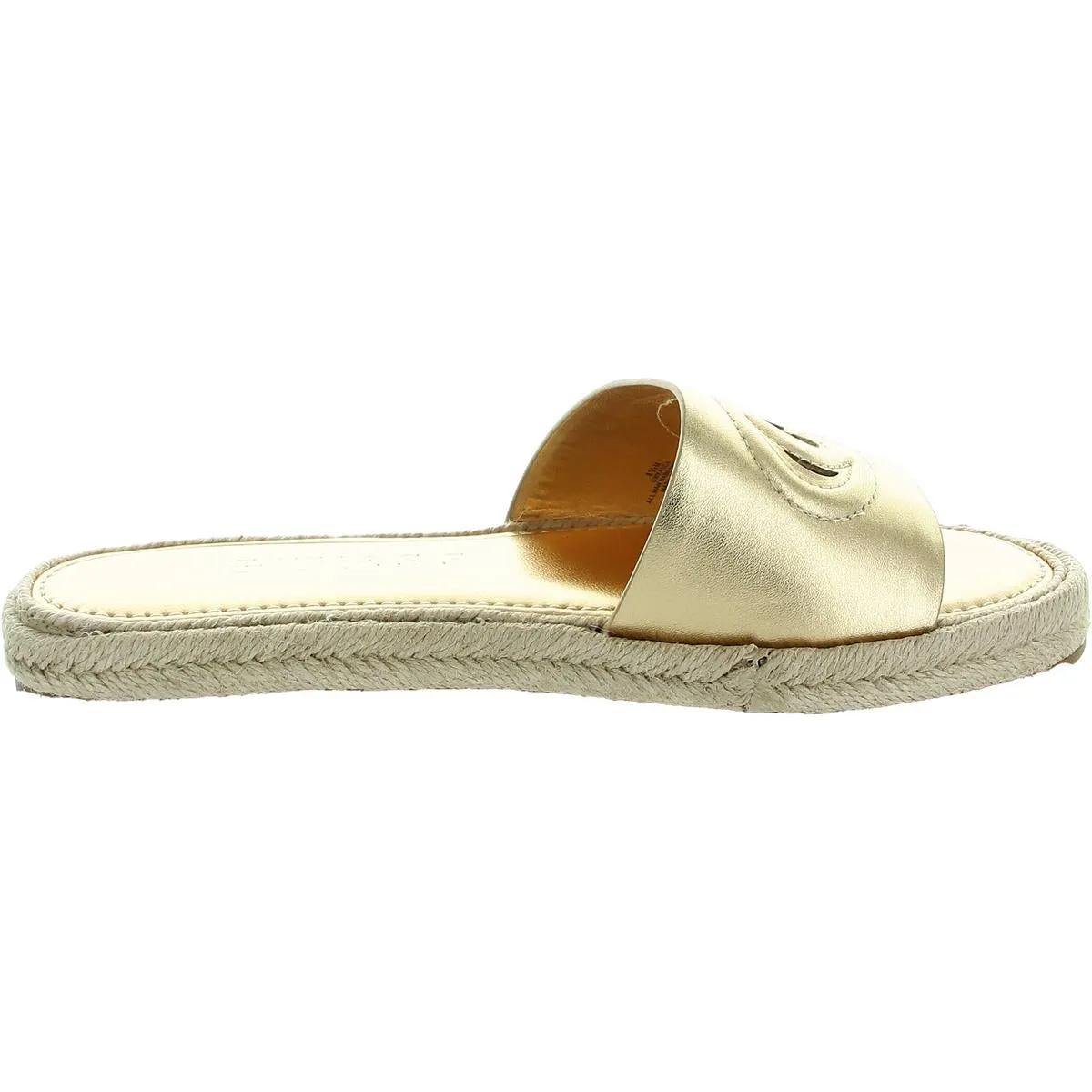 Katica  Womens Cut-Out Faux Leather Slide Sandals