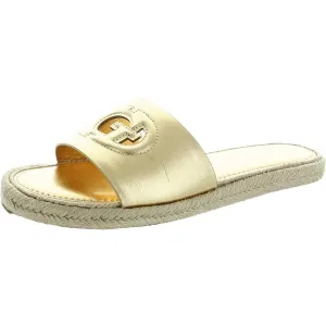 Katica  Womens Cut-Out Faux Leather Slide Sandals