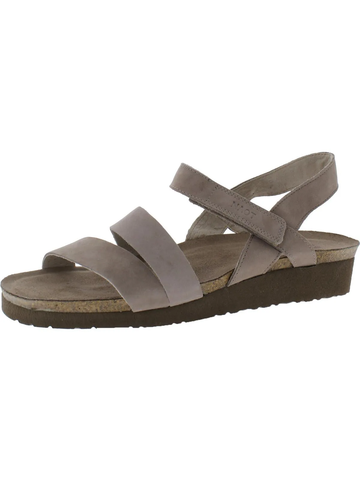 Kayla Womens Leather Strappy Wedge Sandals