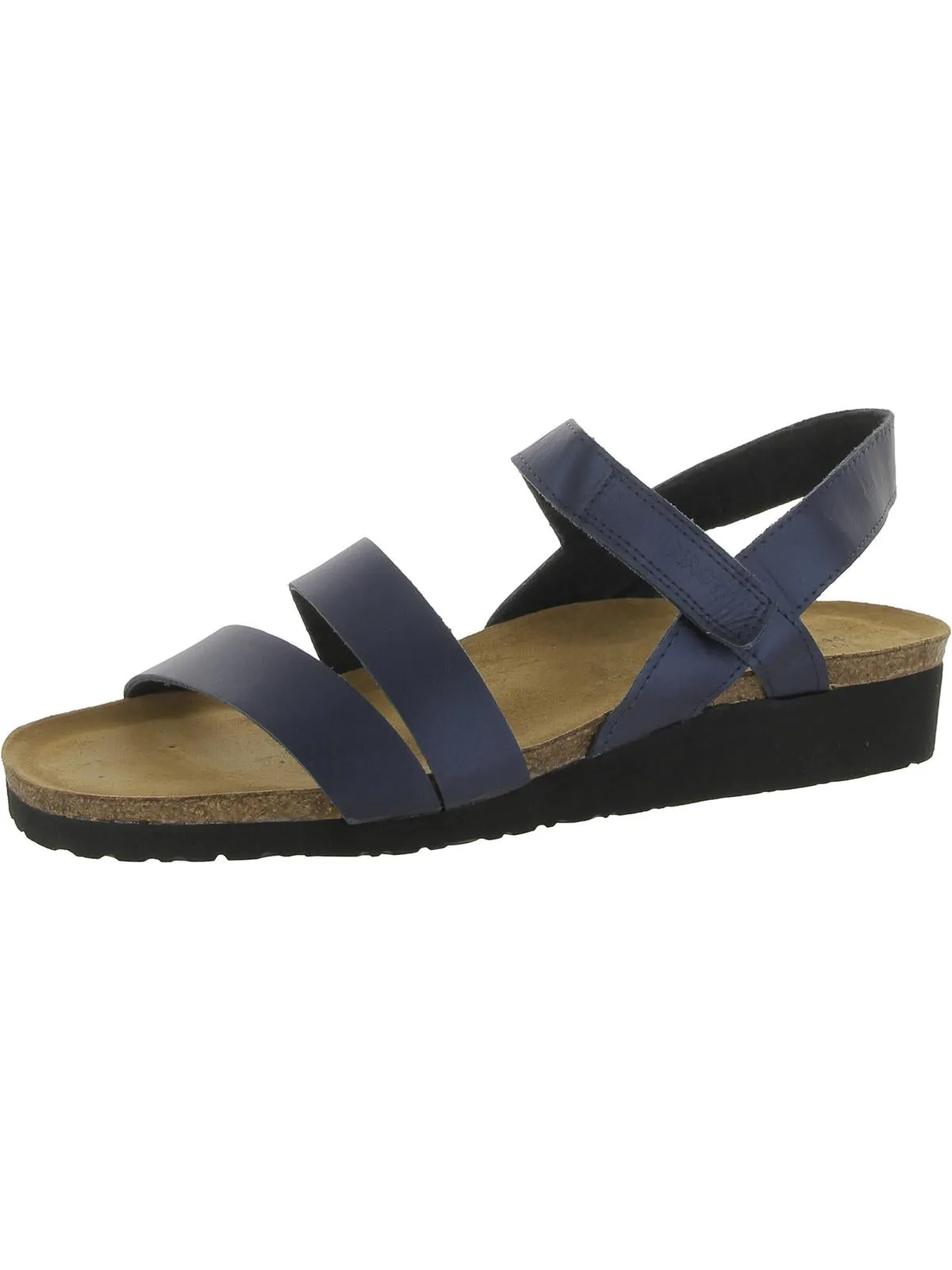 Kayla Womens Leather Strappy Wedge Sandals
