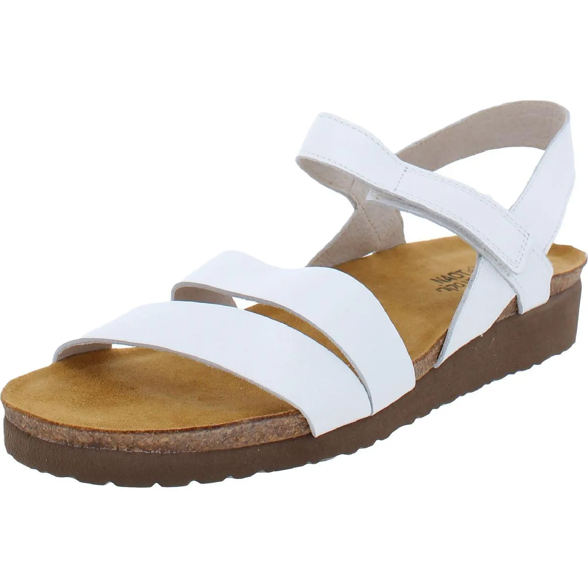 Kayla Womens Leather Strappy Wedge Sandals