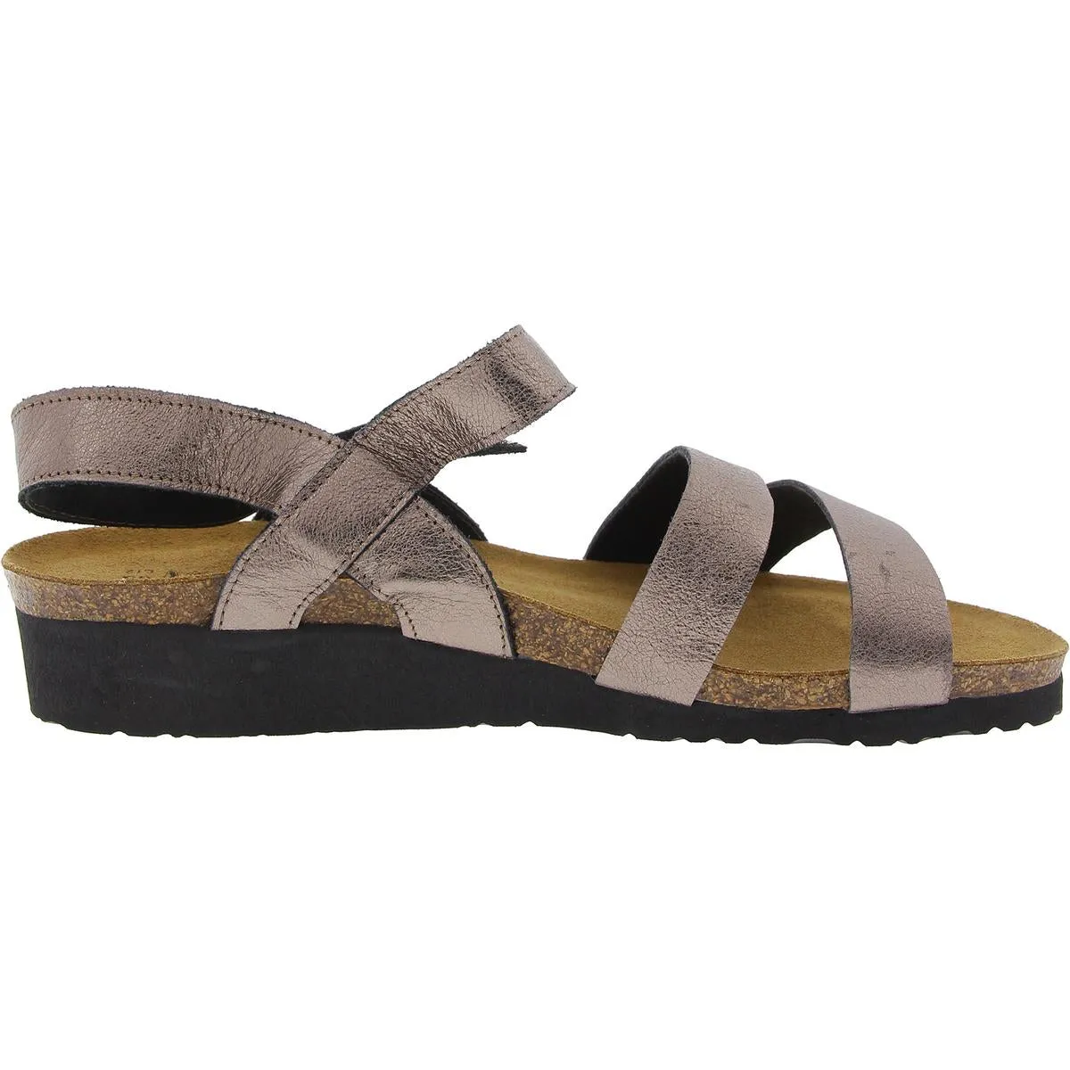 Kayla Womens Leather Strappy Wedge Sandals