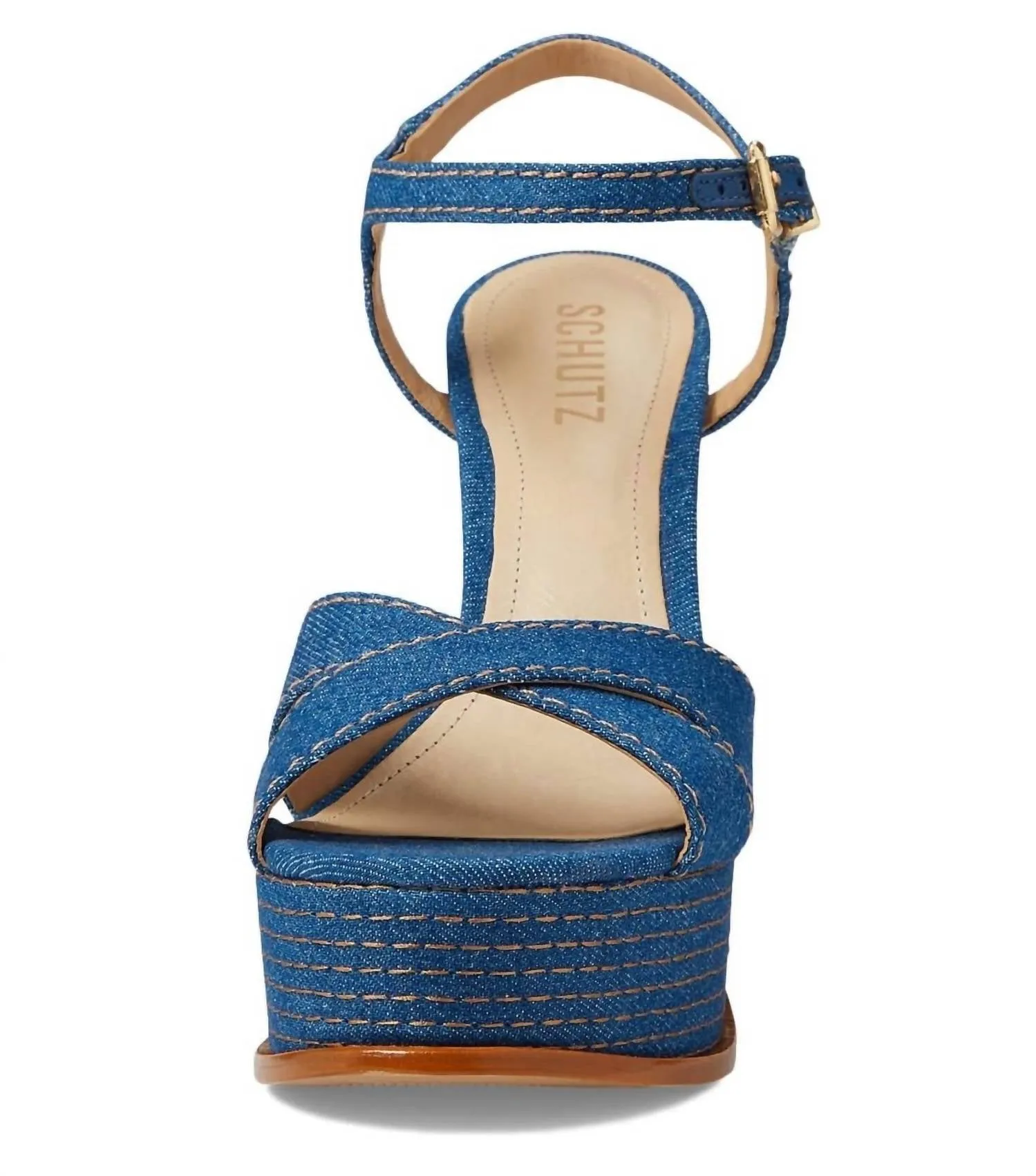 Keefa Platform Sandal In Denim
