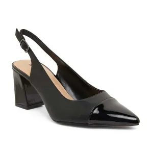Kirsty Heel in Black On Black Leather