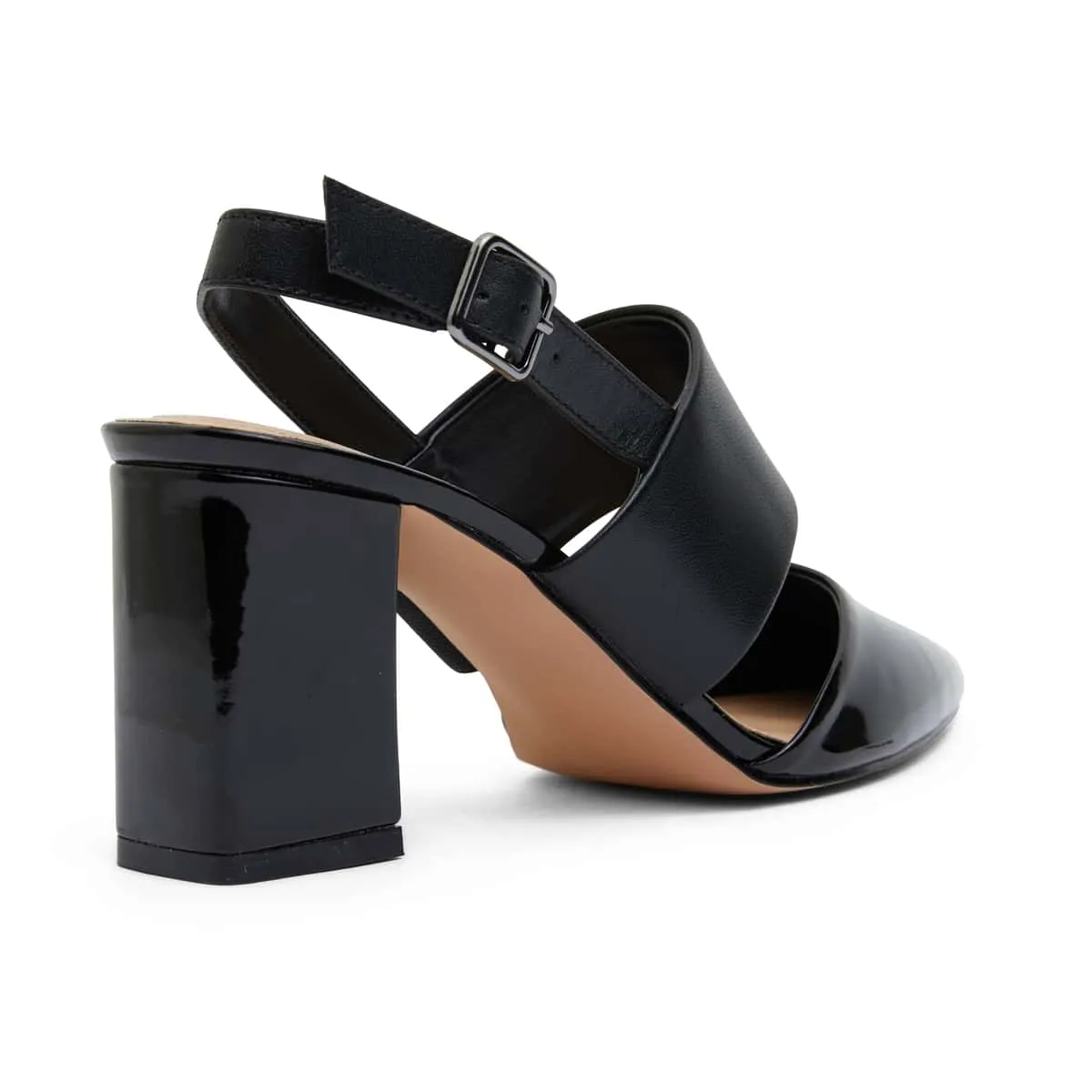 Kitson Heel in Black On Black Patent