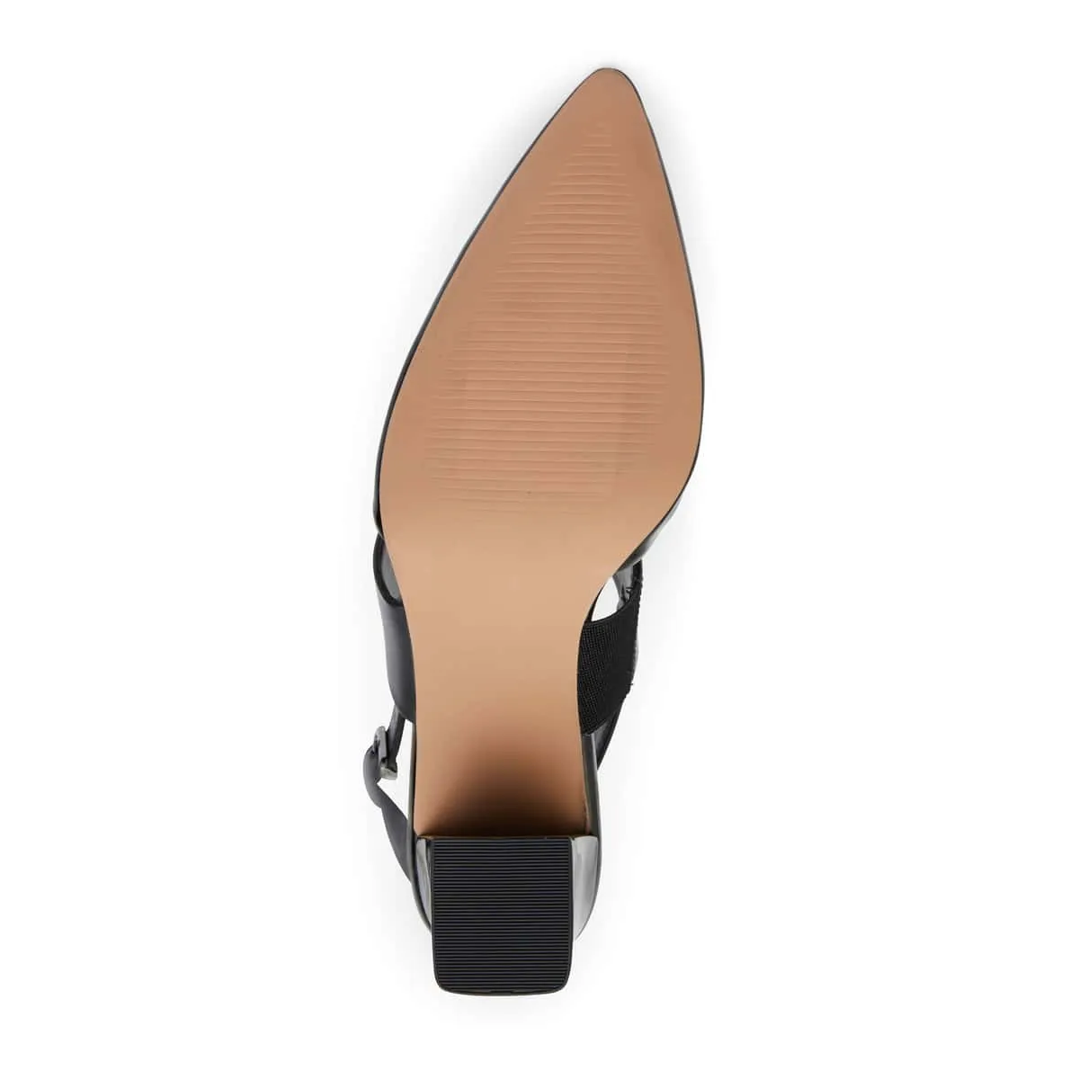 Kitson Heel in Black On Black Patent