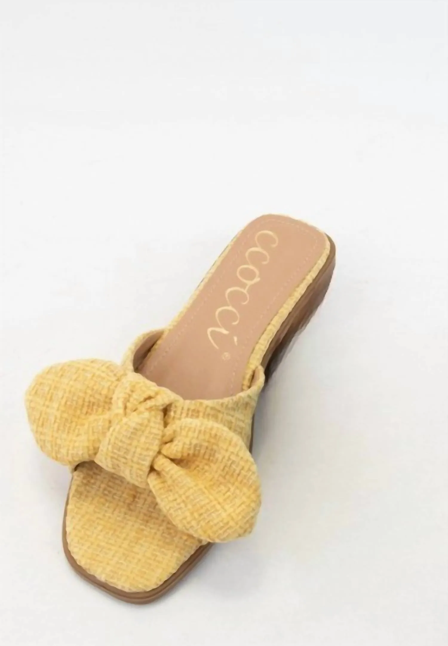 Knotted Bow Slide In Yellow