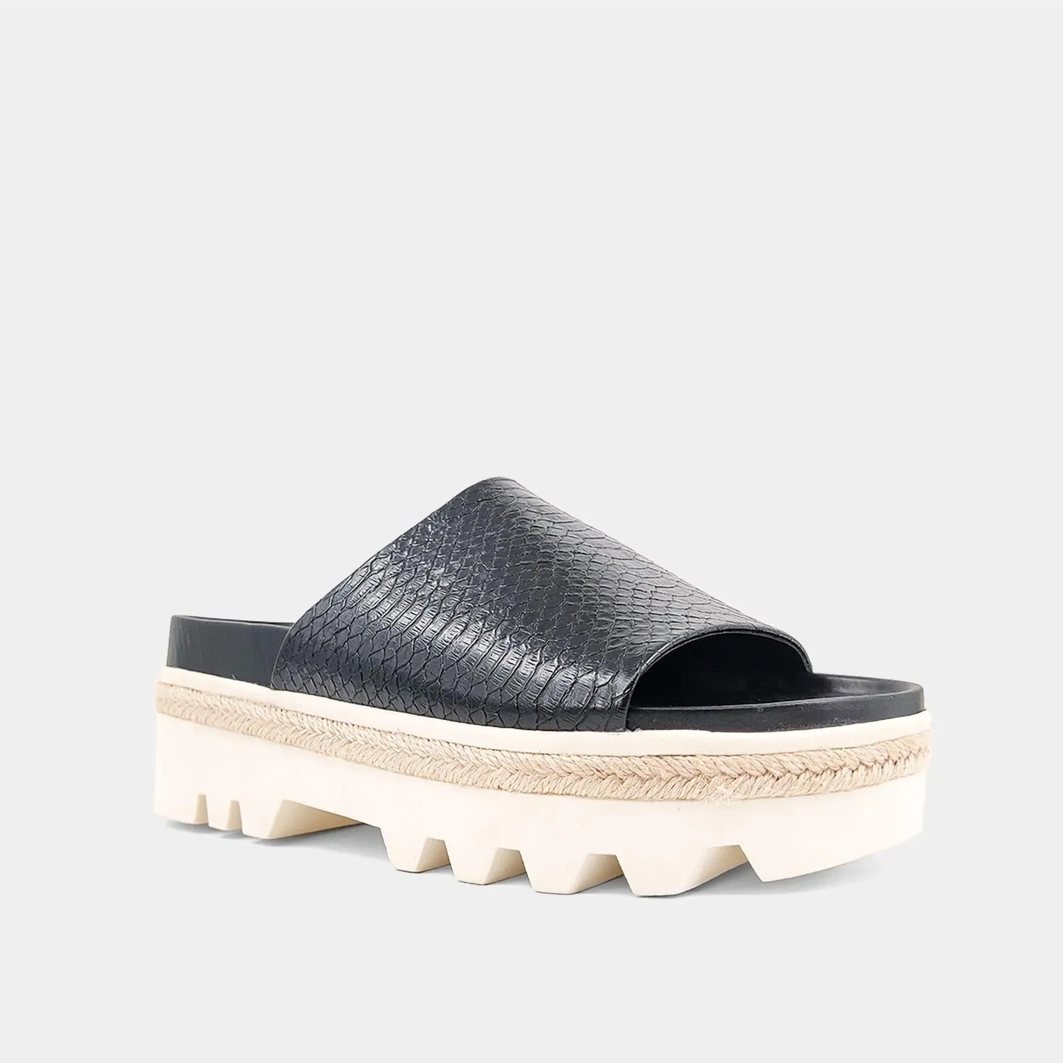 Kristina Sandal In Black Snake