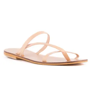 Laid Back Womens Solid Leather Thong Sandals