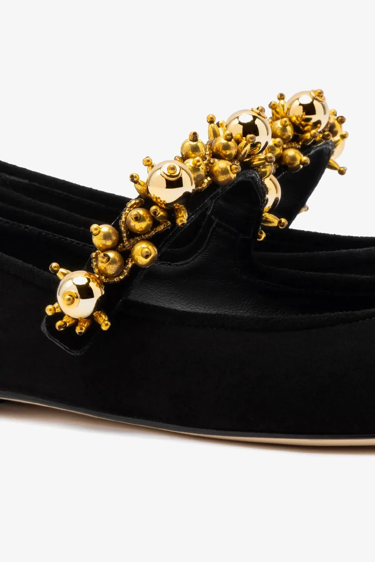 Larroud x Libertine Verona In Black Suede and Golden Balls