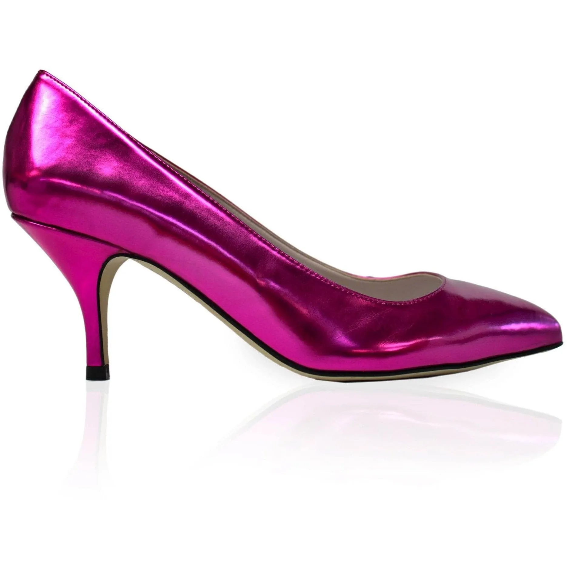 'Leela' Kitten Heels (Fuchsia) by Zette Shoes