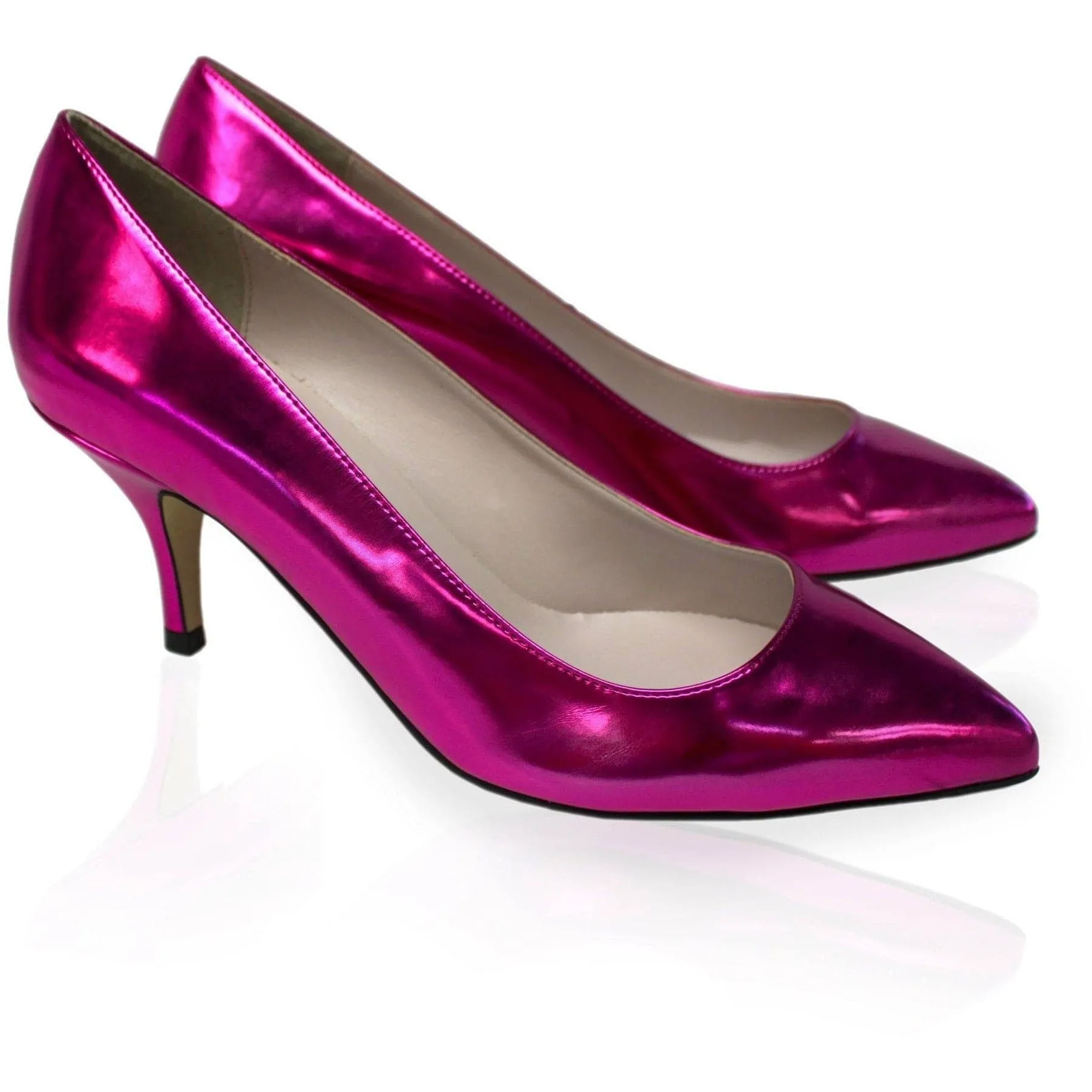 'Leela' Kitten Heels (Fuchsia) by Zette Shoes