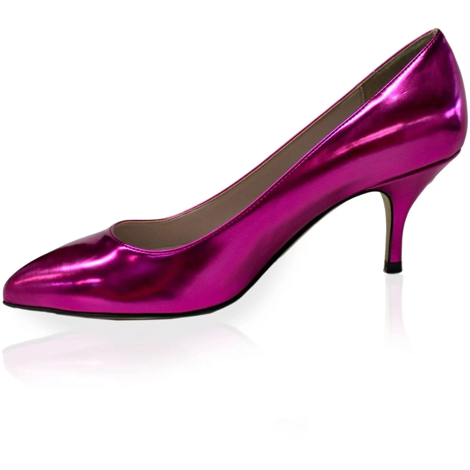 'Leela' Kitten Heels (Fuchsia) by Zette Shoes