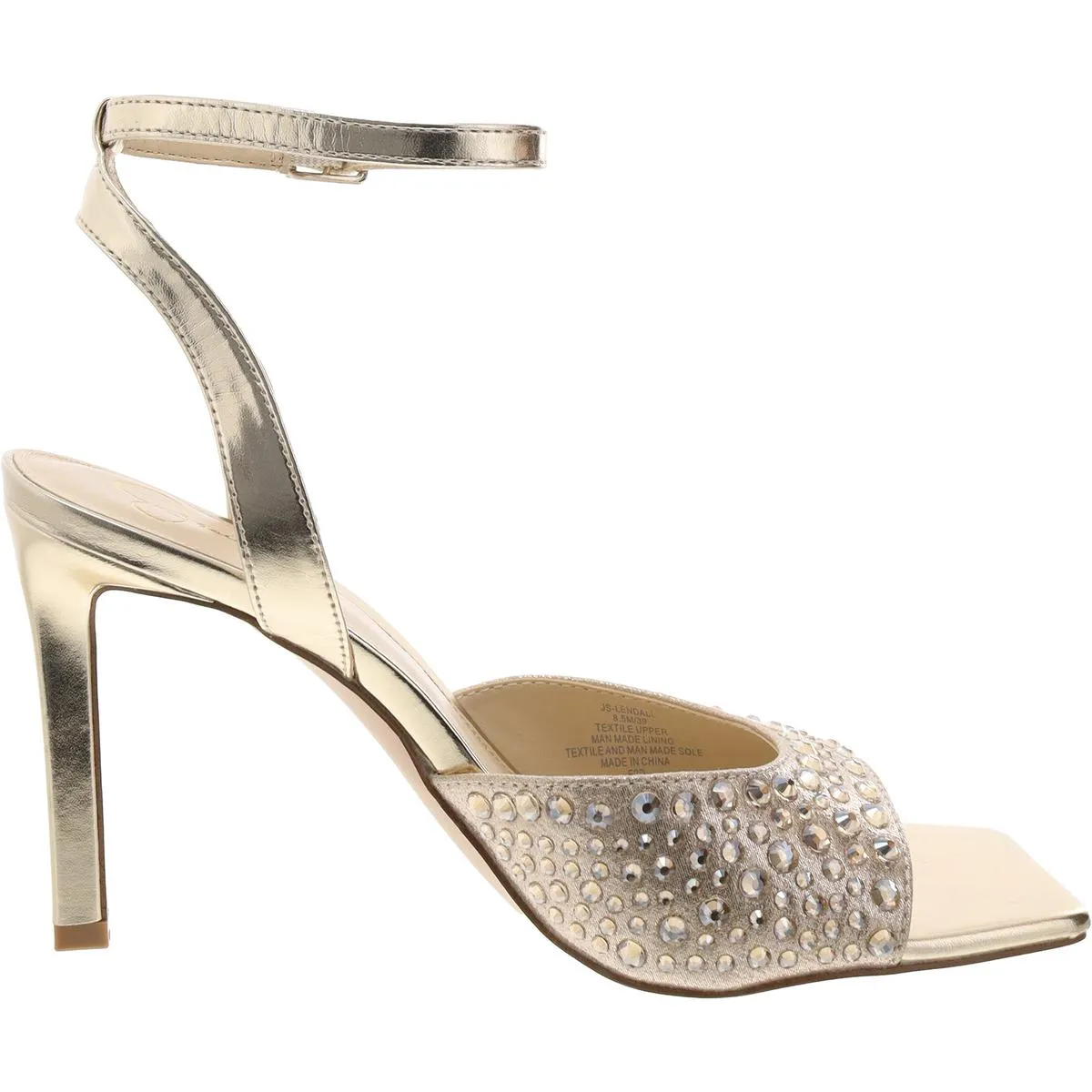 Lendall Womens Faux Leather Metallic Slingback Sandals