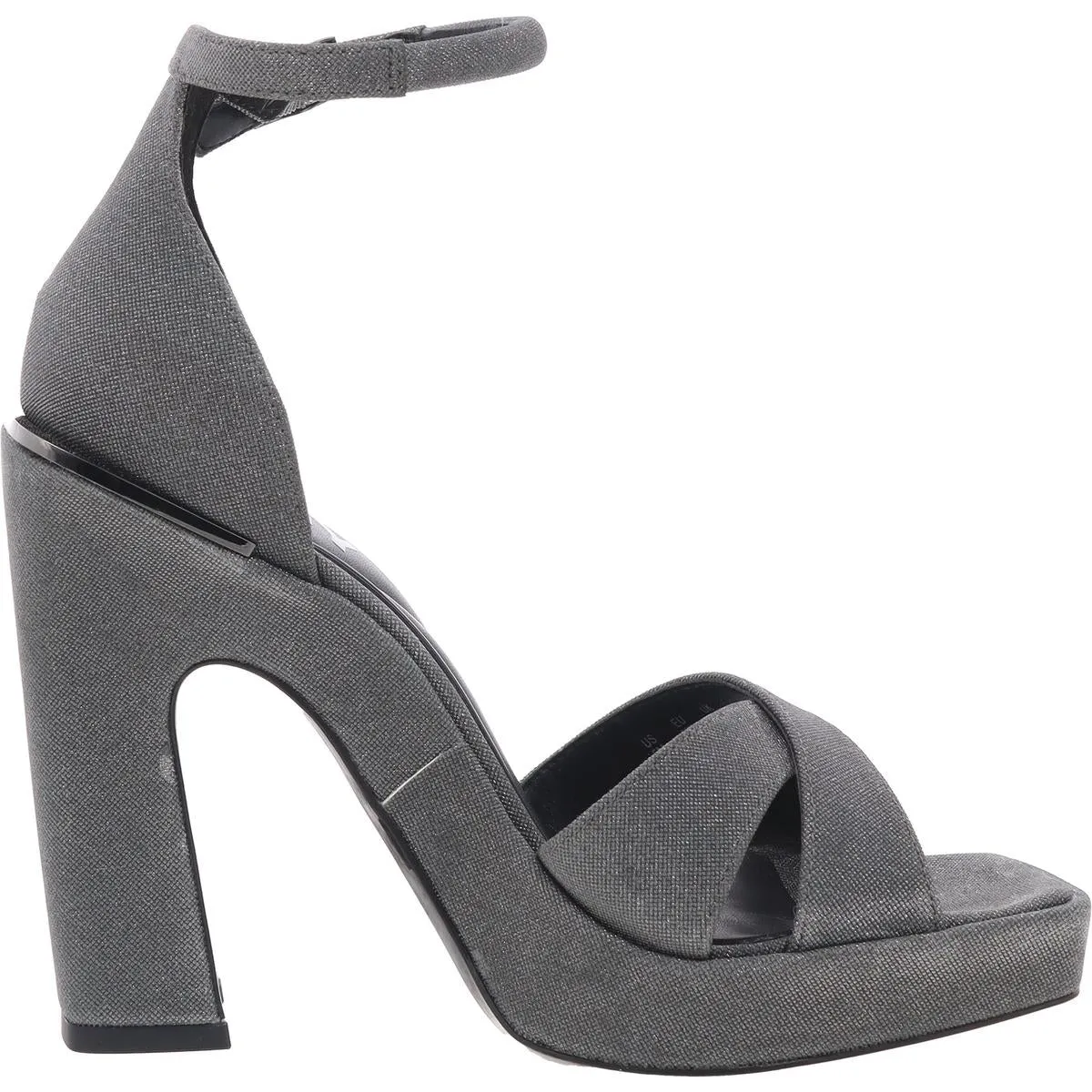 LINDA Womens Criss-Cross Shimmer Block Heel