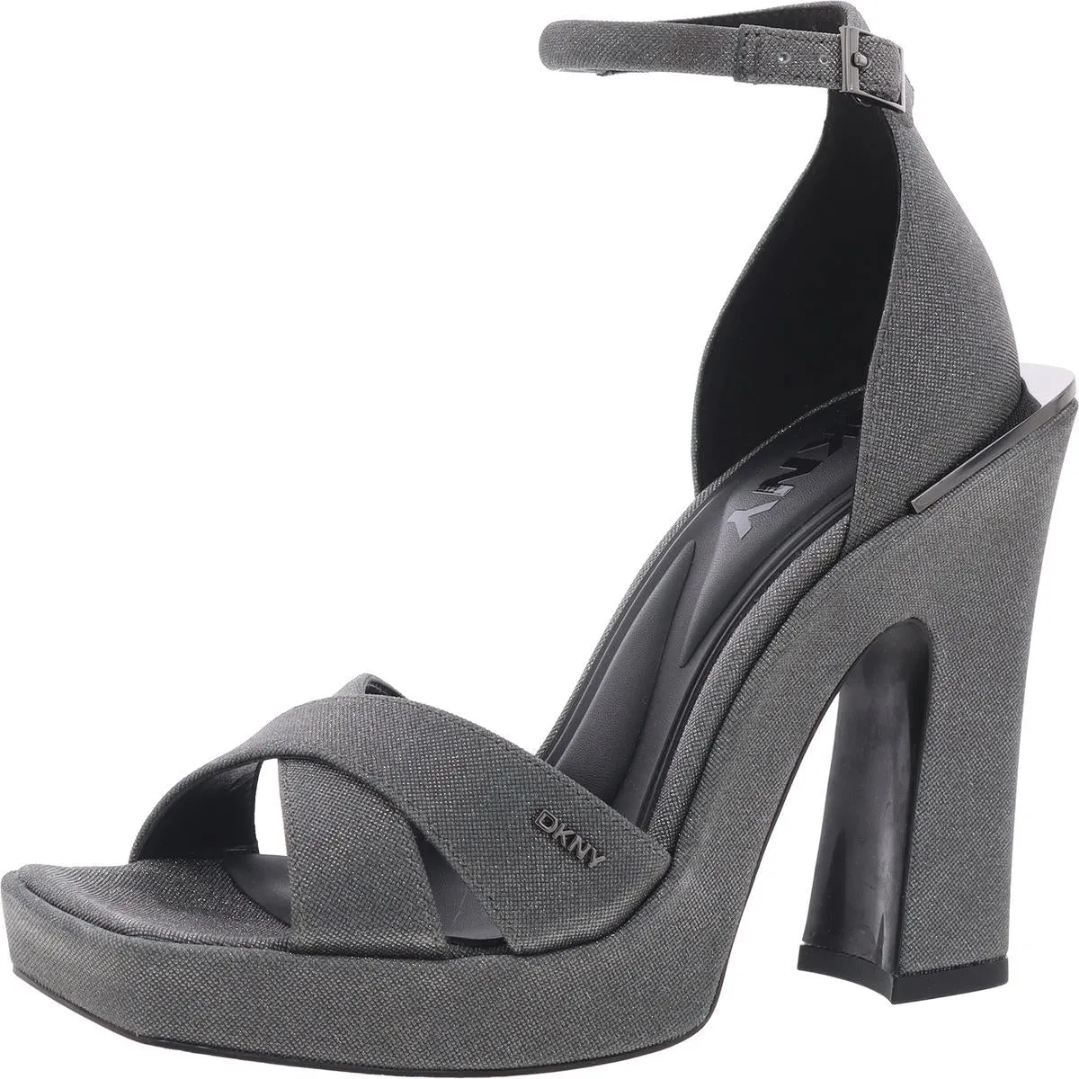 LINDA Womens Criss-Cross Shimmer Block Heel