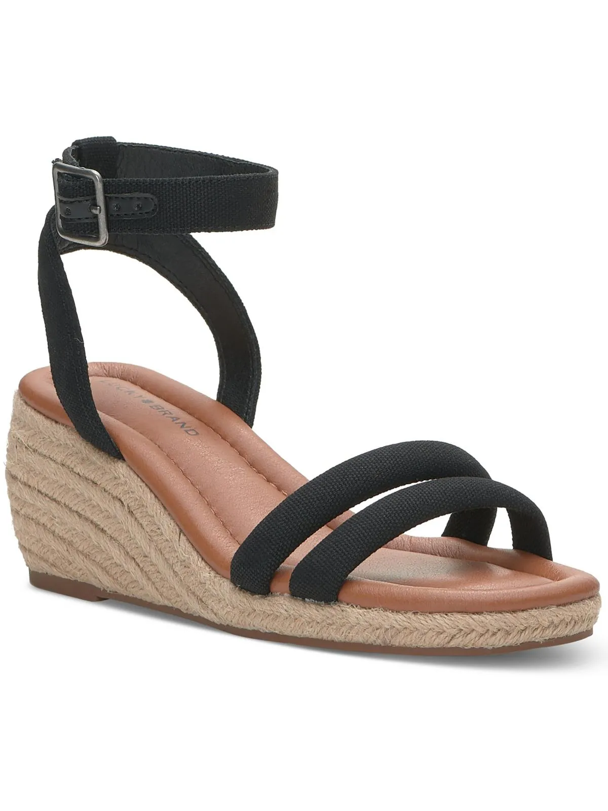 LKNASLI Womens Ankle Strap Warm Wedge Sandals