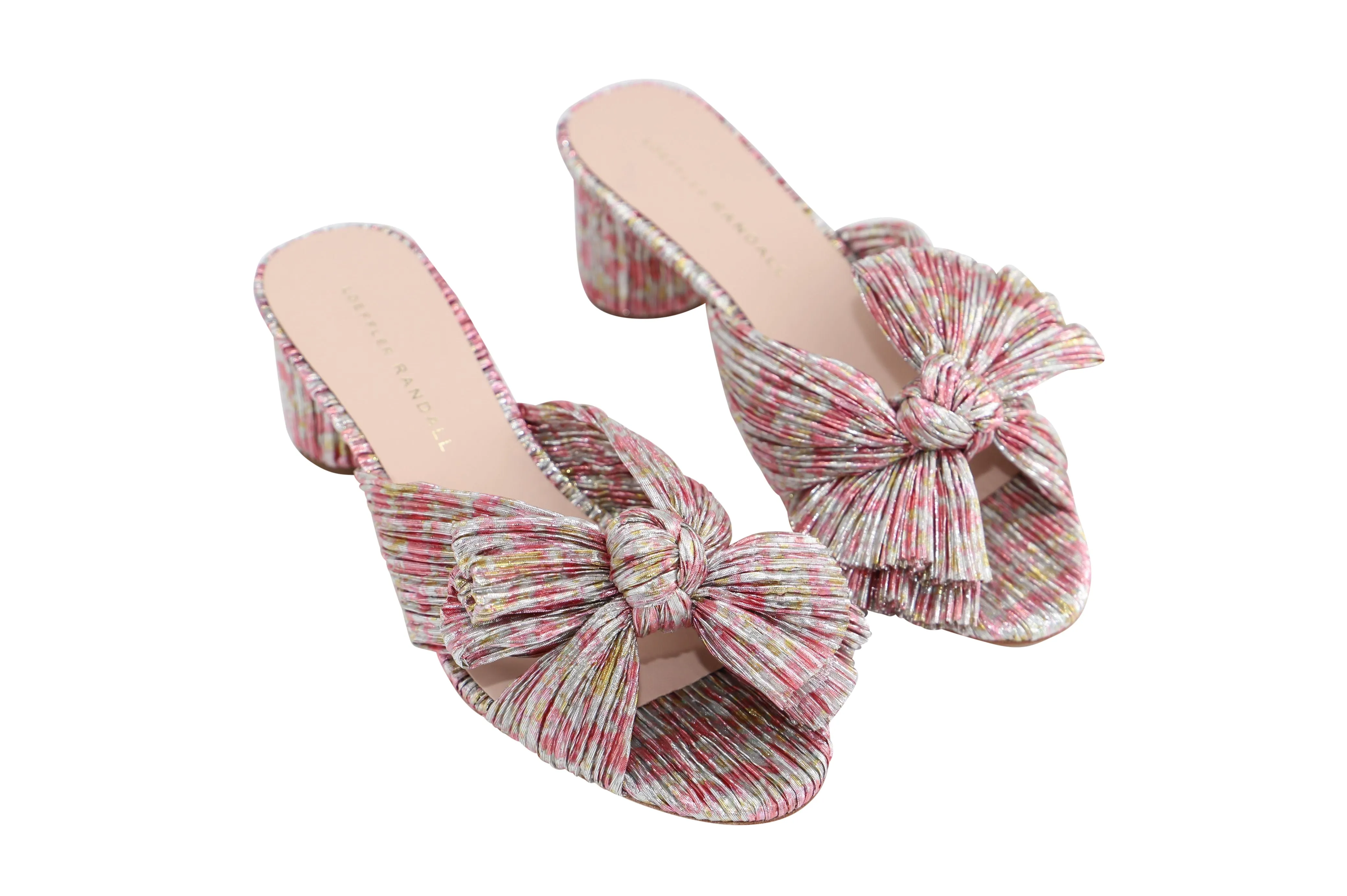 Loeffler Randall Emilia Pleated Bow Heel in Floral Print Nylon