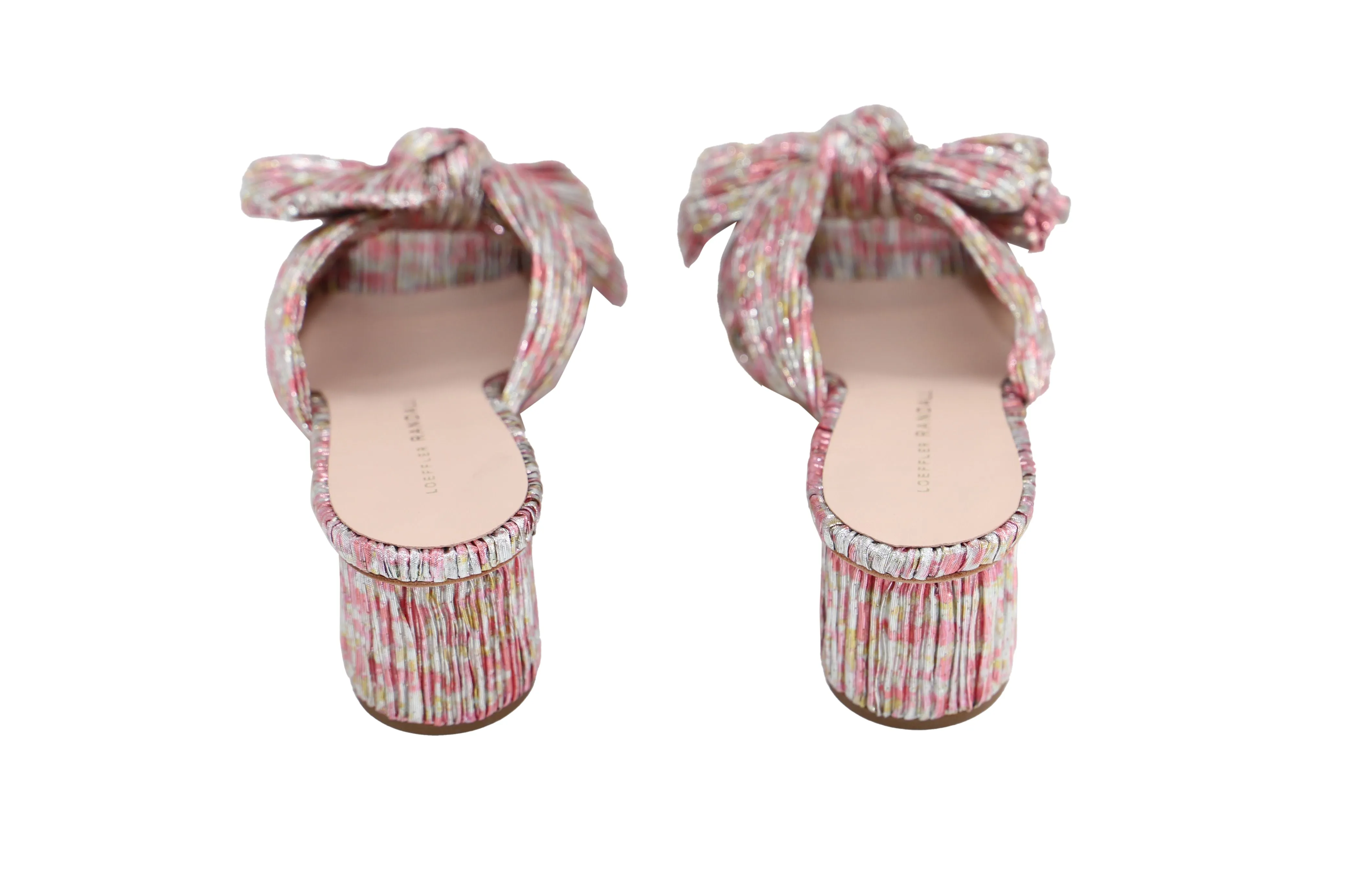 Loeffler Randall Emilia Pleated Bow Heel in Floral Print Nylon