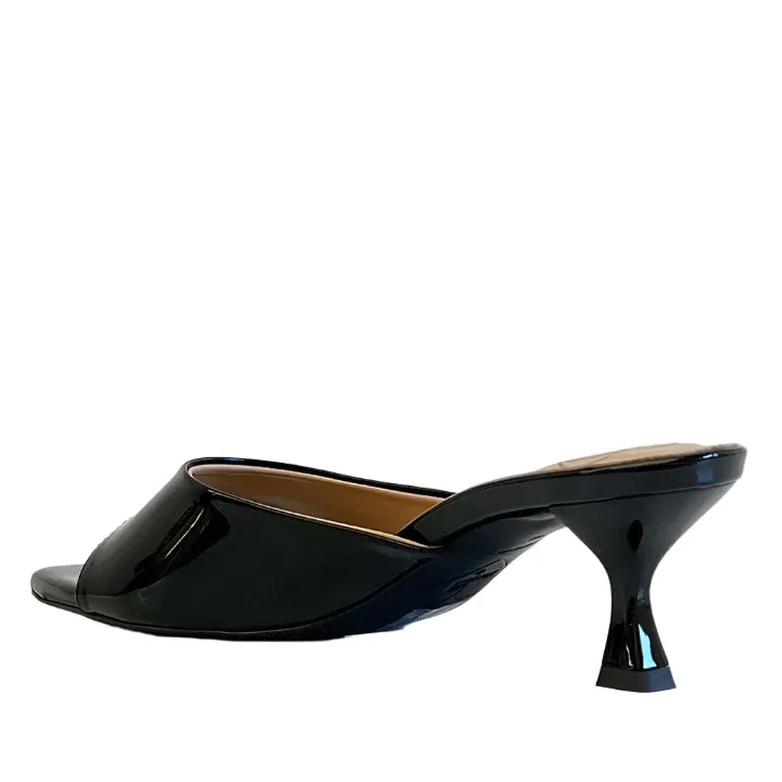 LOVE MOSCHINO BLACK CHAIN STRAP HEELS