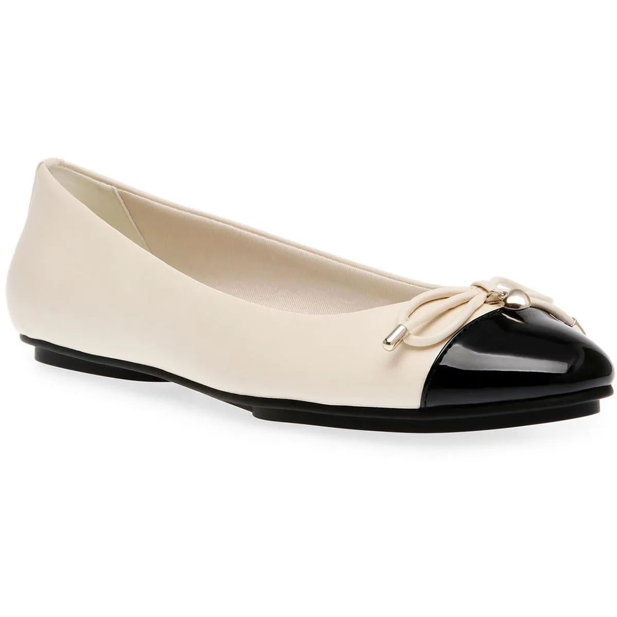 LUCI Womens Faux Leather Slip On Flat Shoes