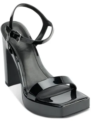 MAIDEN Womens Square toe Metallic Block Heel