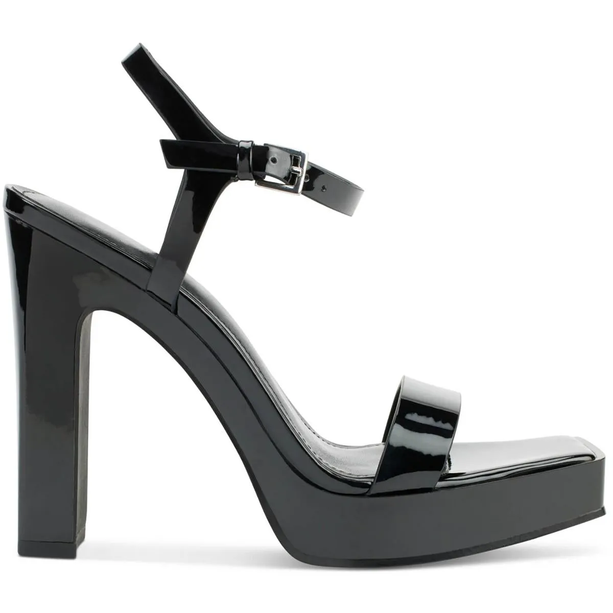 MAIDEN Womens Square toe Metallic Block Heel