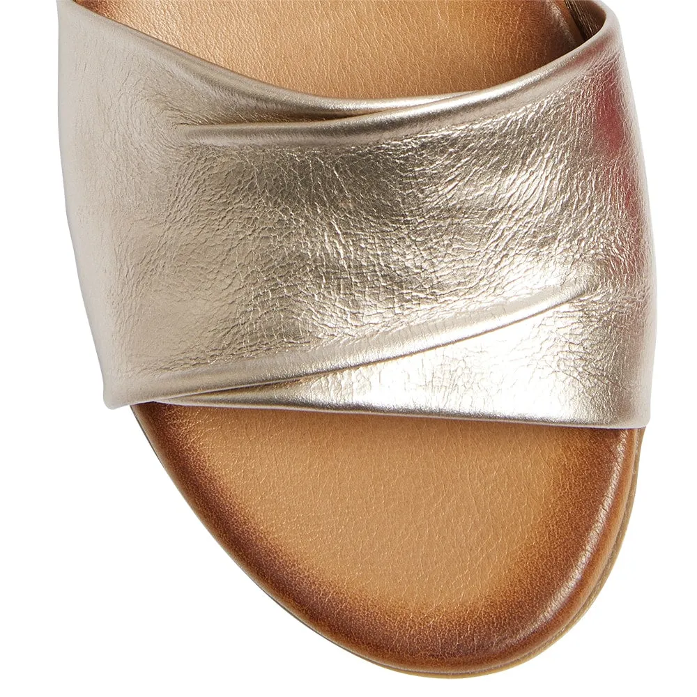 Maisy Heel in Pewter Leather