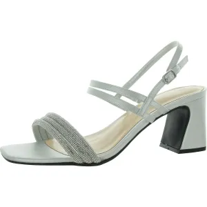 Majesty Womens Faux Leather Rhinestone Slingback Sandals