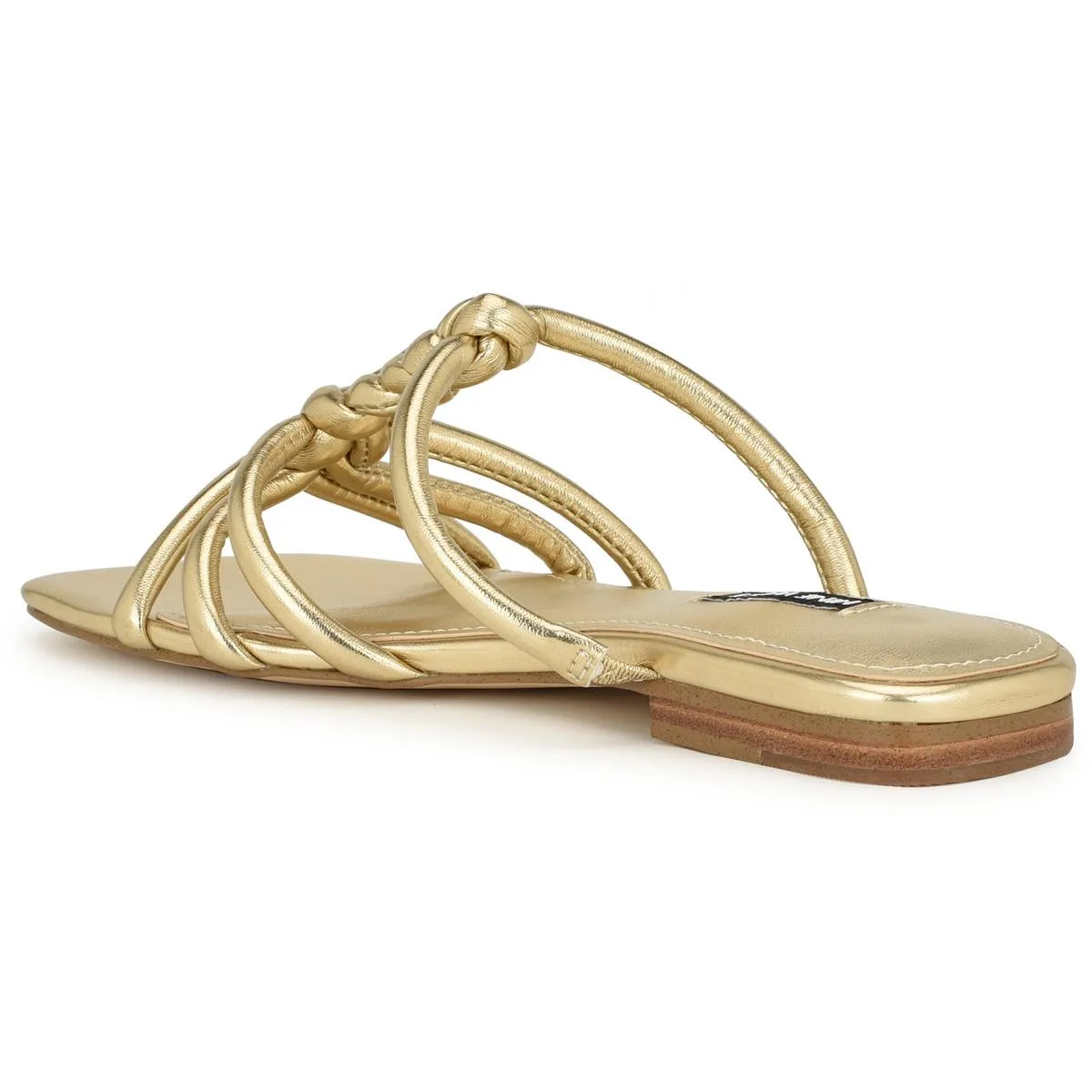 MAKEE3 Womens Braided Faux Leather Slide Sandals