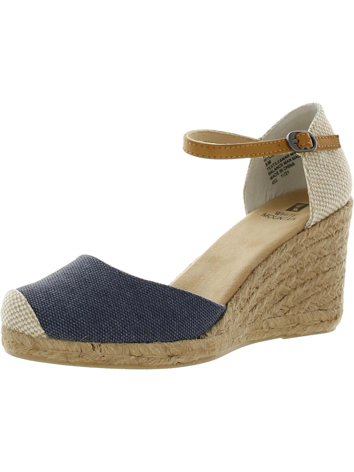Mamba Womens Canvas Ankle Strap Espadrilles