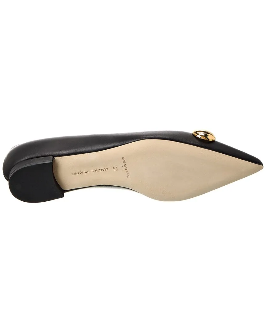 Manolo Blahnik Chappa Leather Flat