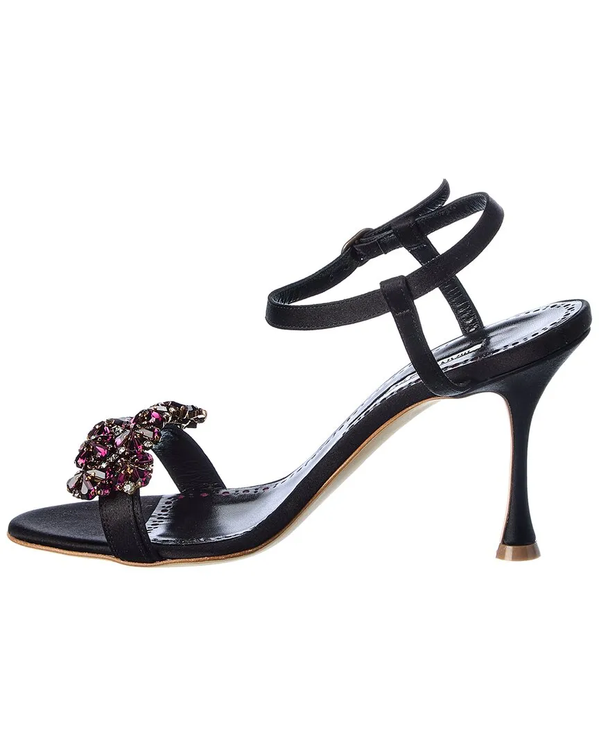 Manolo Blahnik Finah 90 Satin Sandal