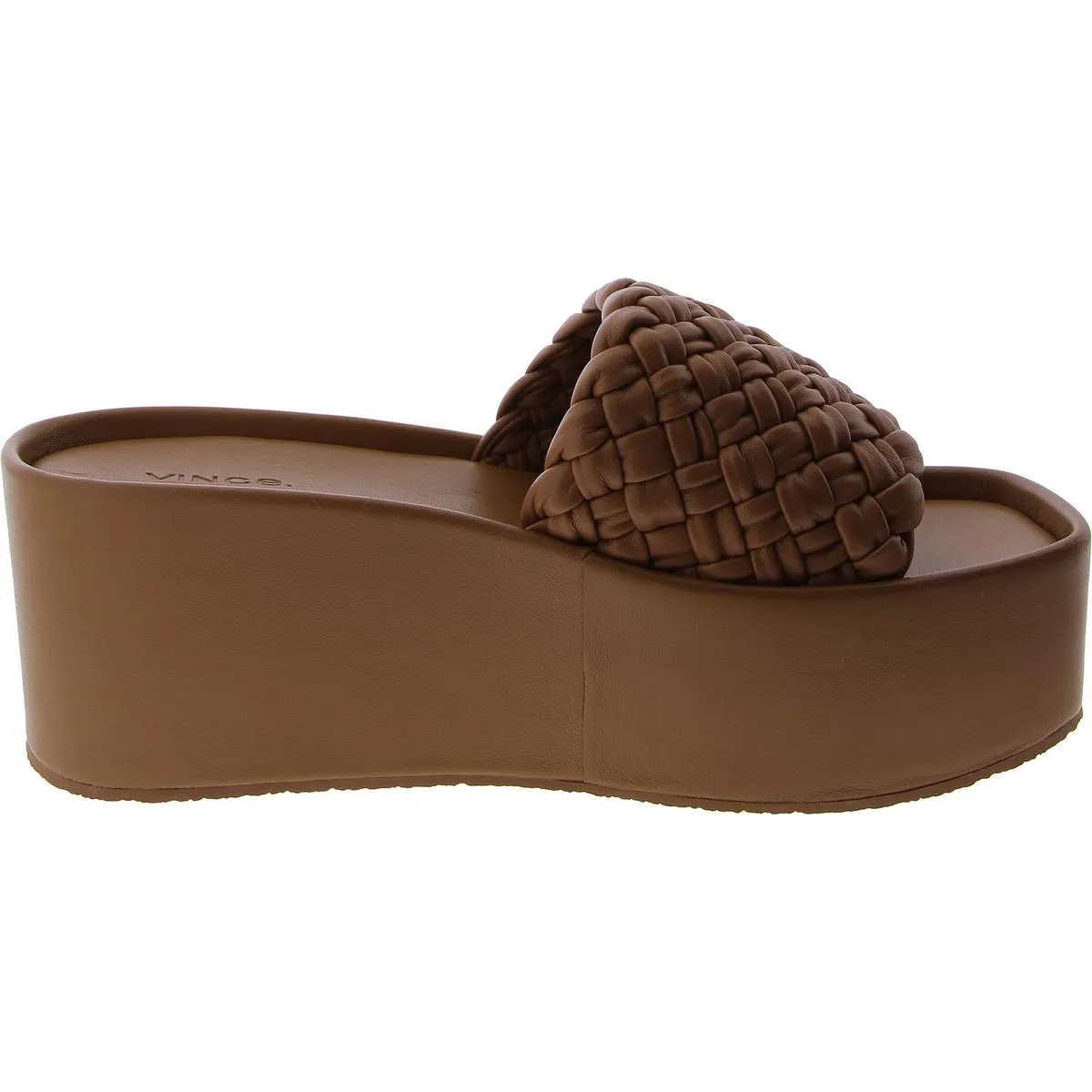 Mari Womens Leather Square Toe Wedge Sandals