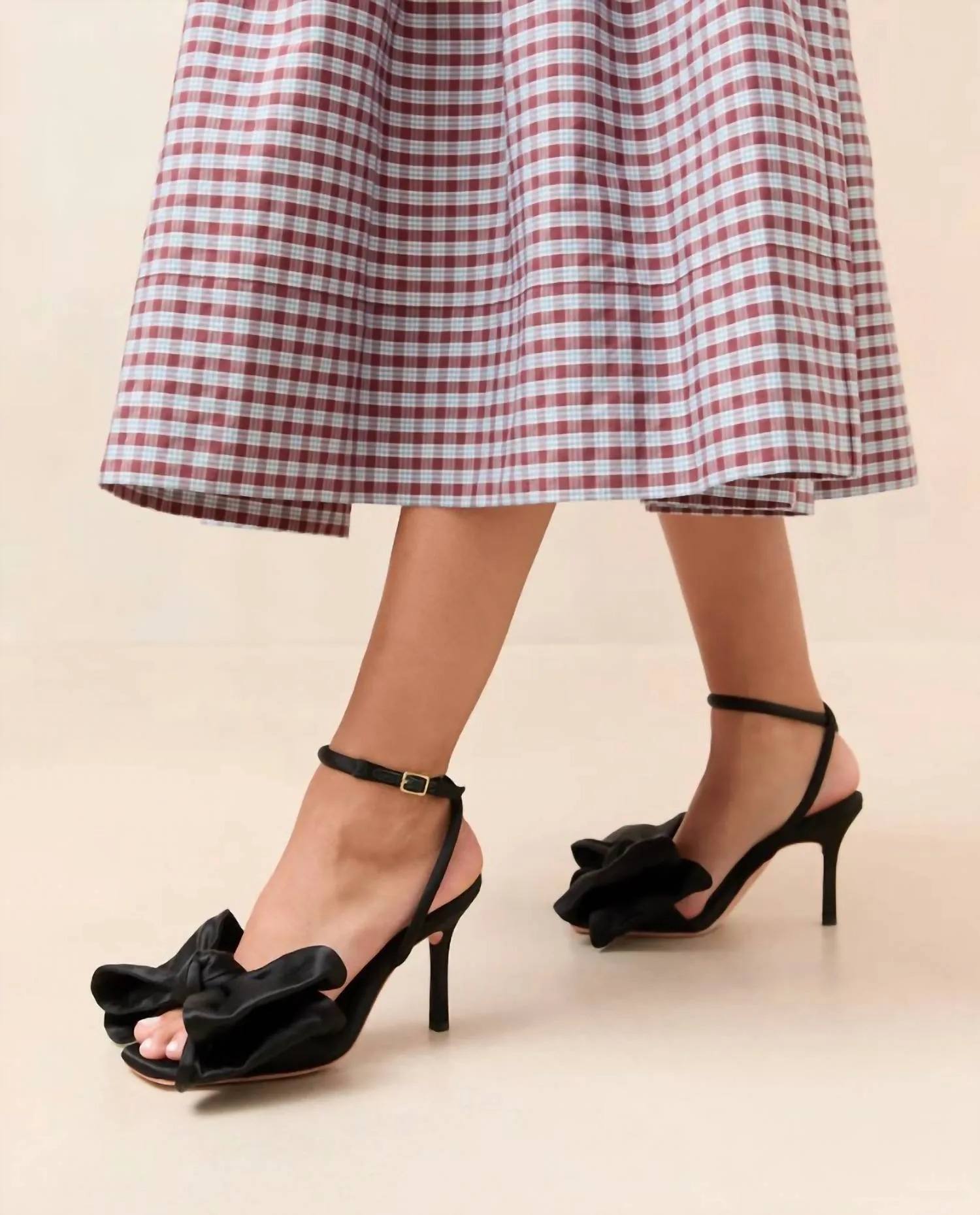 Marlena Satin Bow Sandal In Black