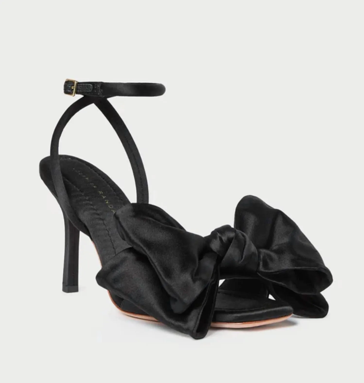 Marlena Satin Bow Sandal In Black