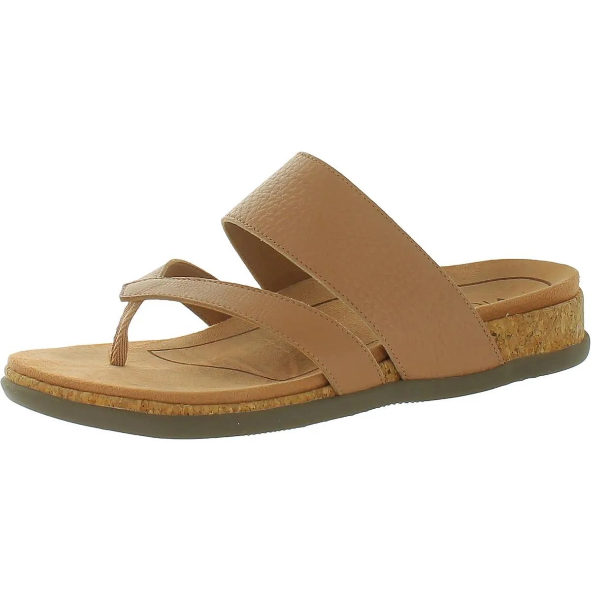 Marvina Womens Leather Cork Slide Sandals
