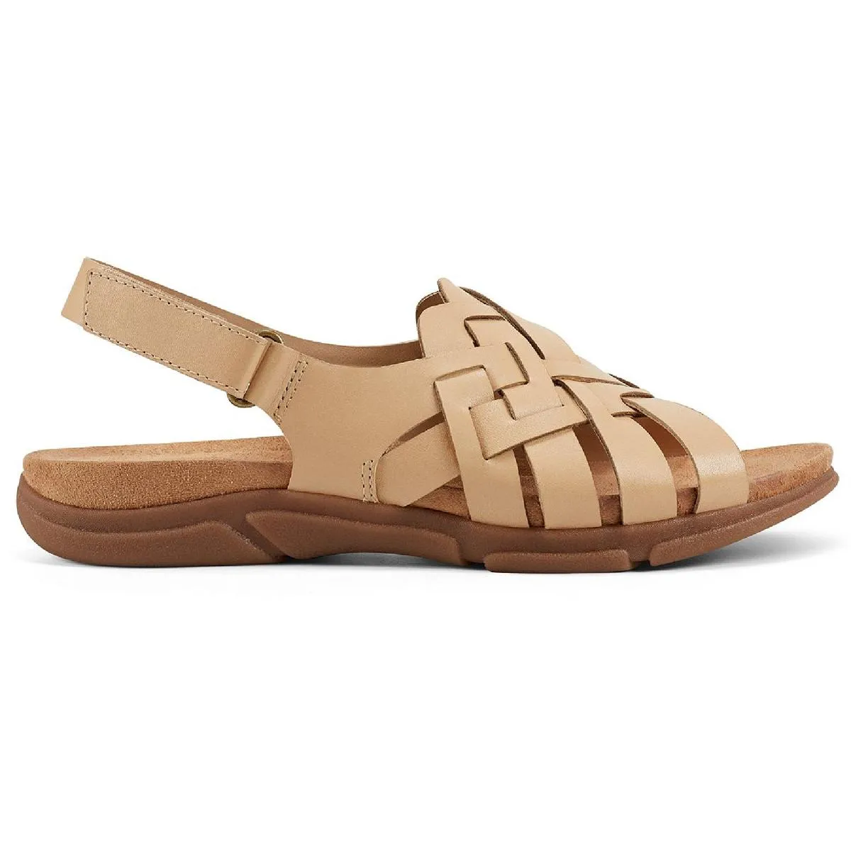 Maryan  Womens Leather Adjustable Wedge Sandals