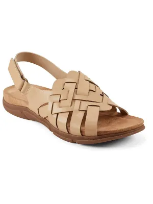 Maryan  Womens Leather Adjustable Wedge Sandals