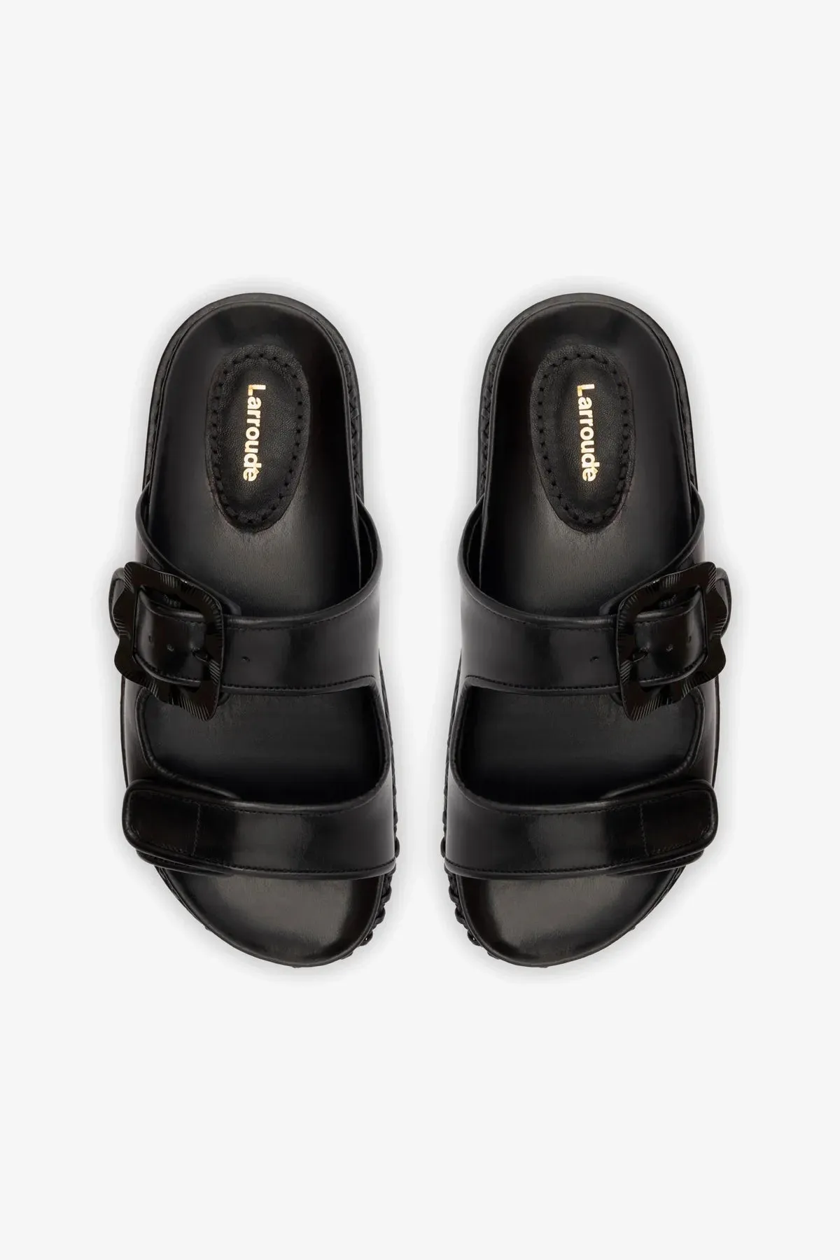 Maui Slide In Black Leather