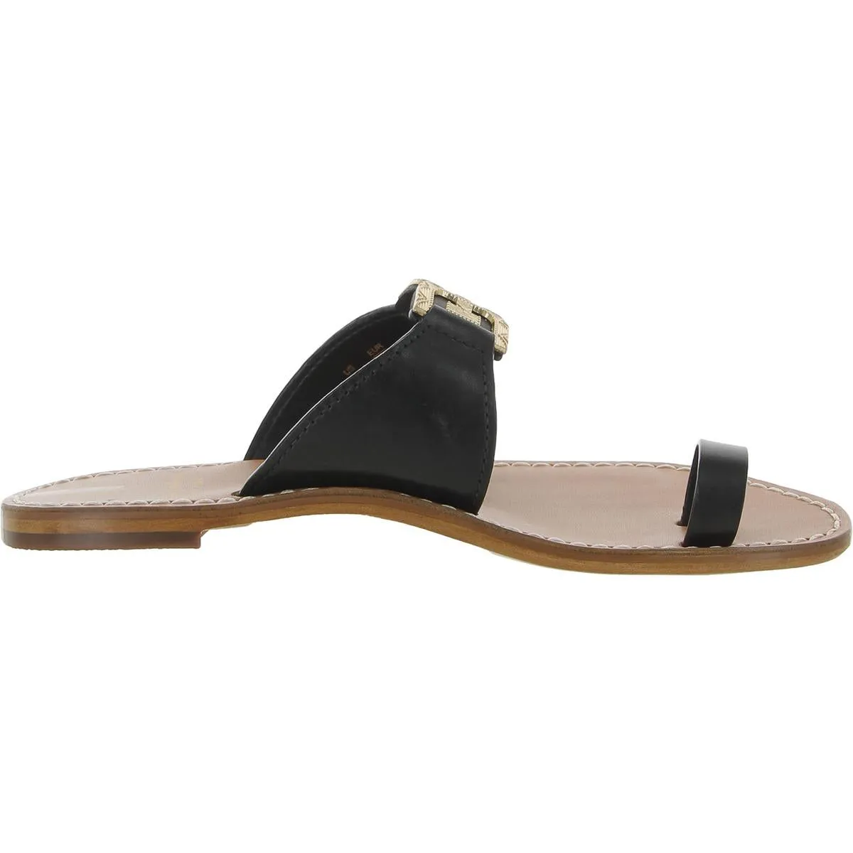 Maxime Womens Leather Toe Loop Slide Sandals