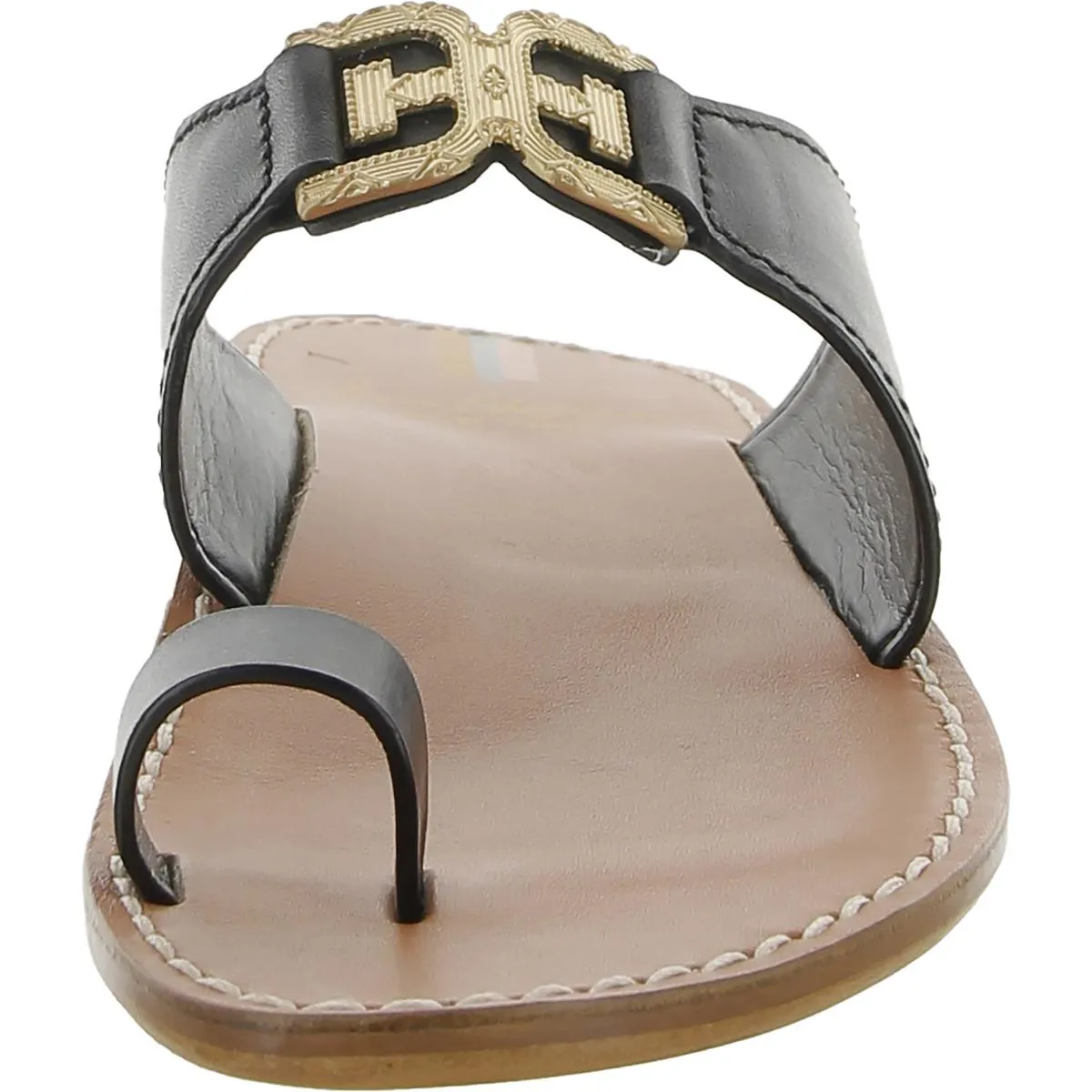 Maxime Womens Leather Toe Loop Slide Sandals