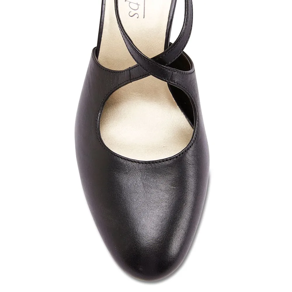 Melody Heel in Black Leather