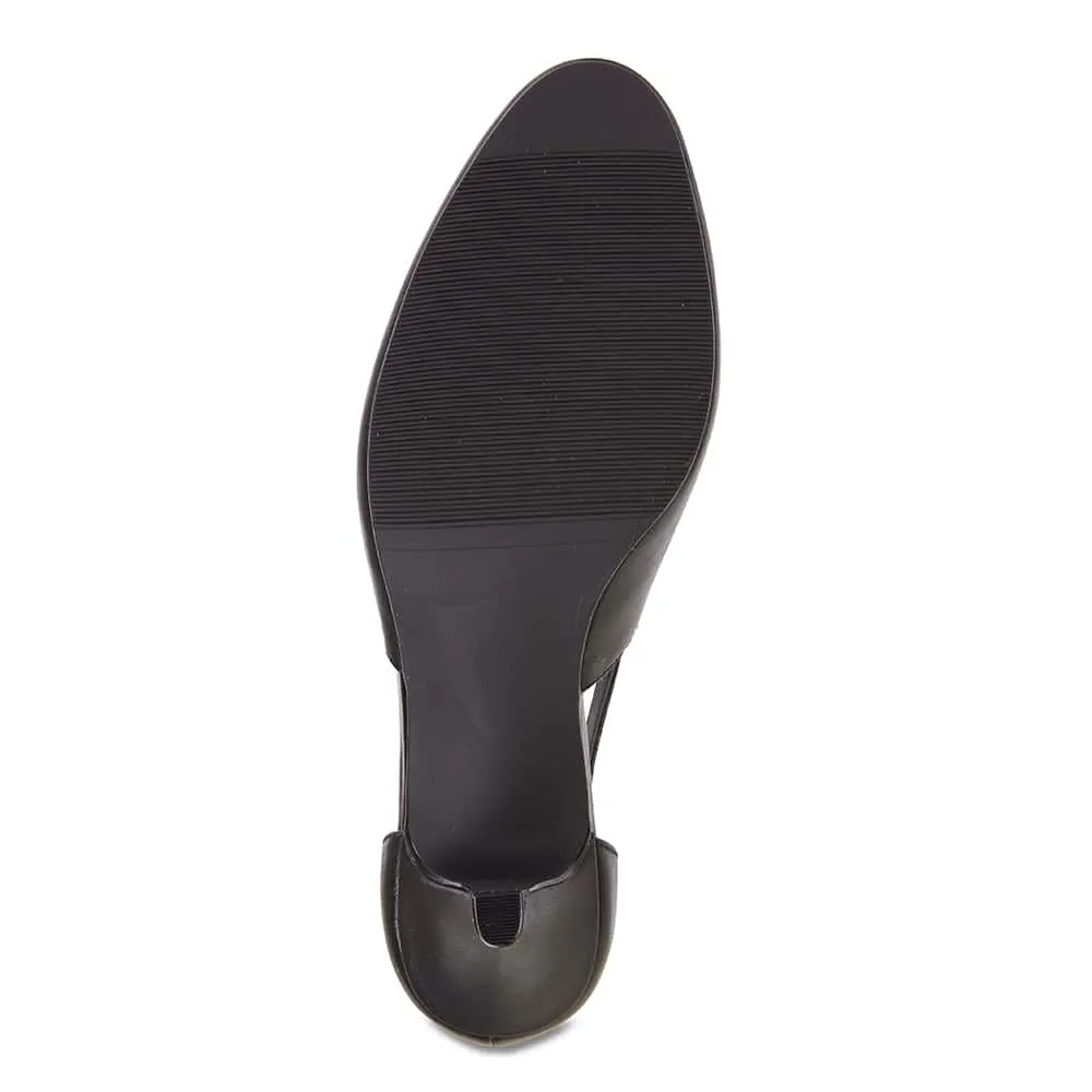 Melody Heel in Black Leather
