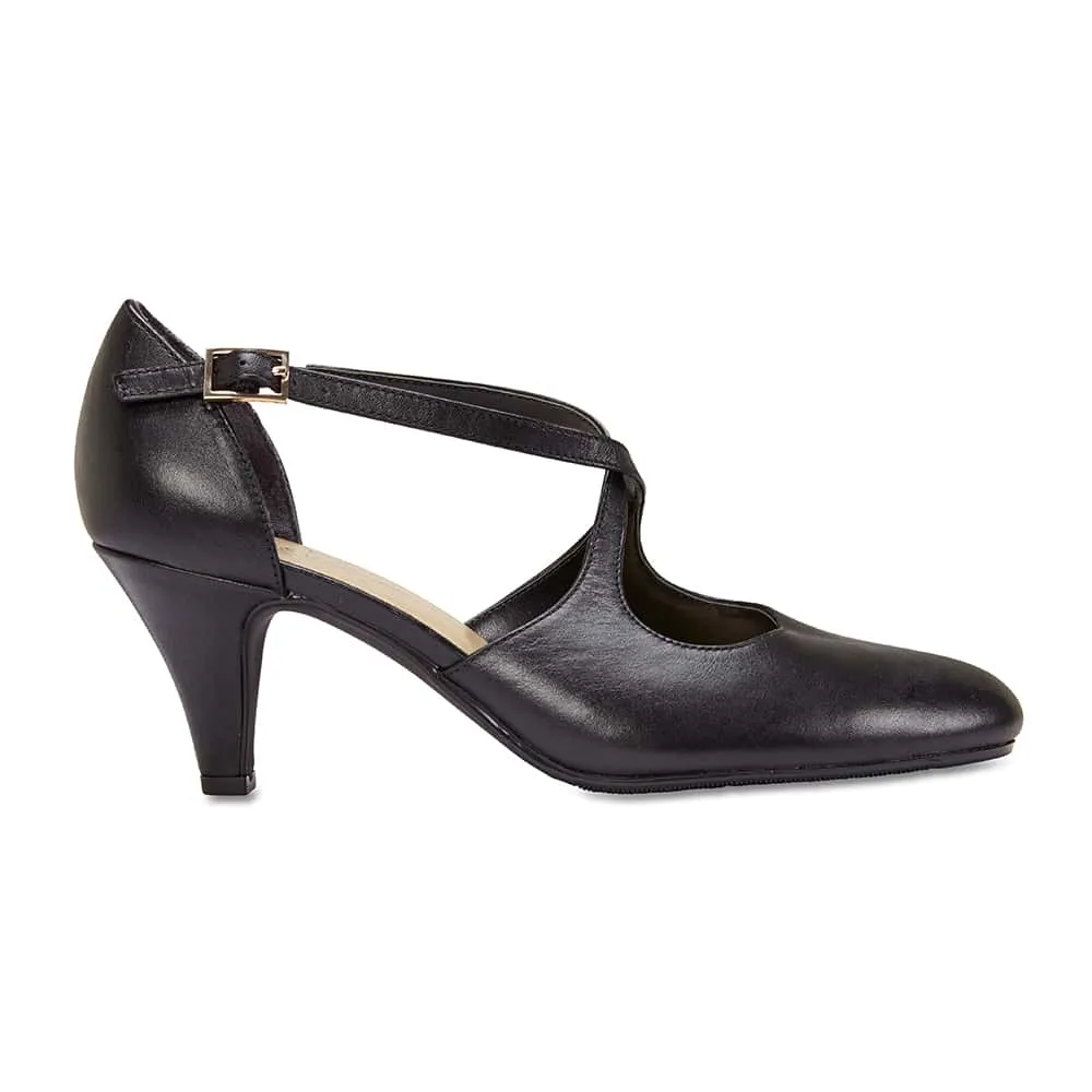 Melody Heel in Black Leather