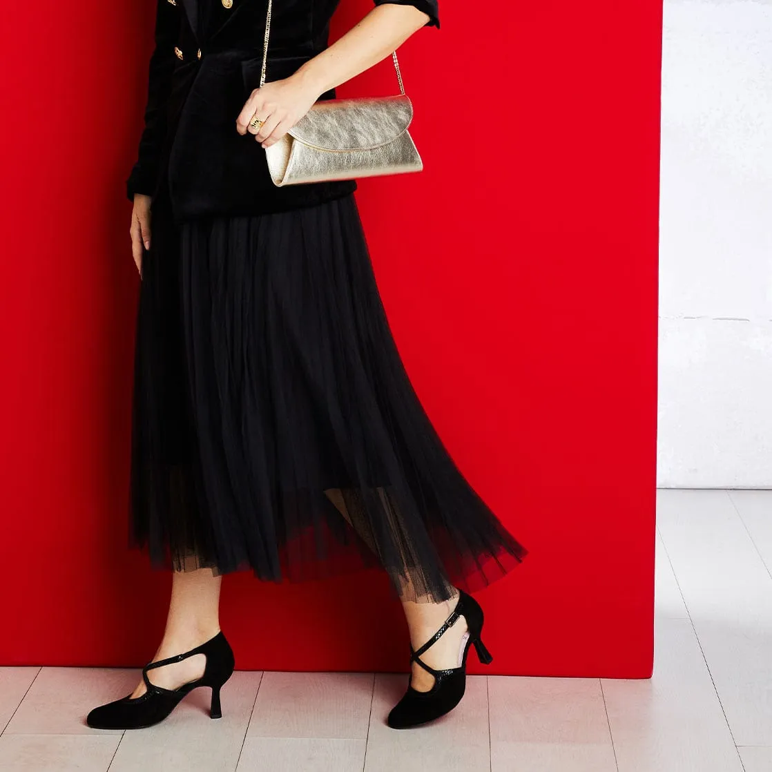 Meredith: Black Suede &amp; Snake Print Leather