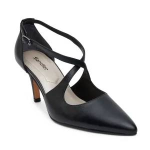 Merit Heel in Black Leather